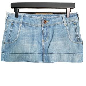 y2k low rise denim mini skirt